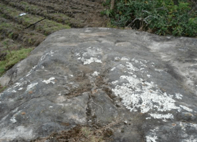 Monolito de piedra de Ocho Batanes Quiparacra/Huachon (Vera 2005)