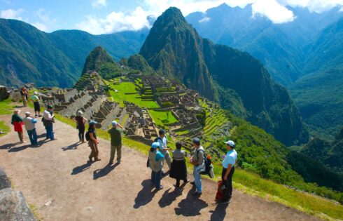 tourists in machu picchu