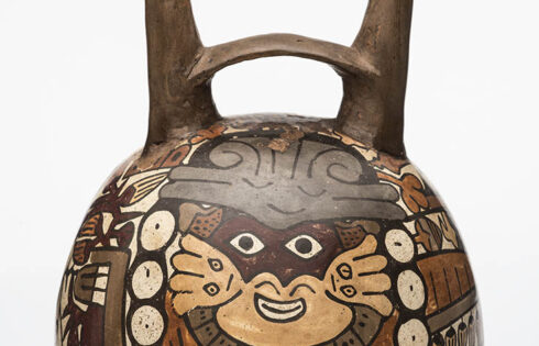 nazca ceramica botella doble pico